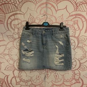 Distressed Jean skirt